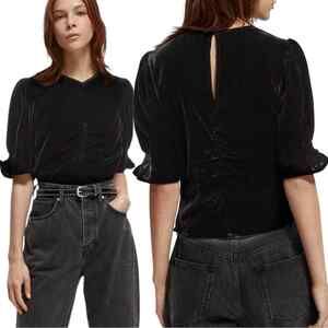 SCOTCH &‎ SODA VELVET RUCHED TOP Size Medium